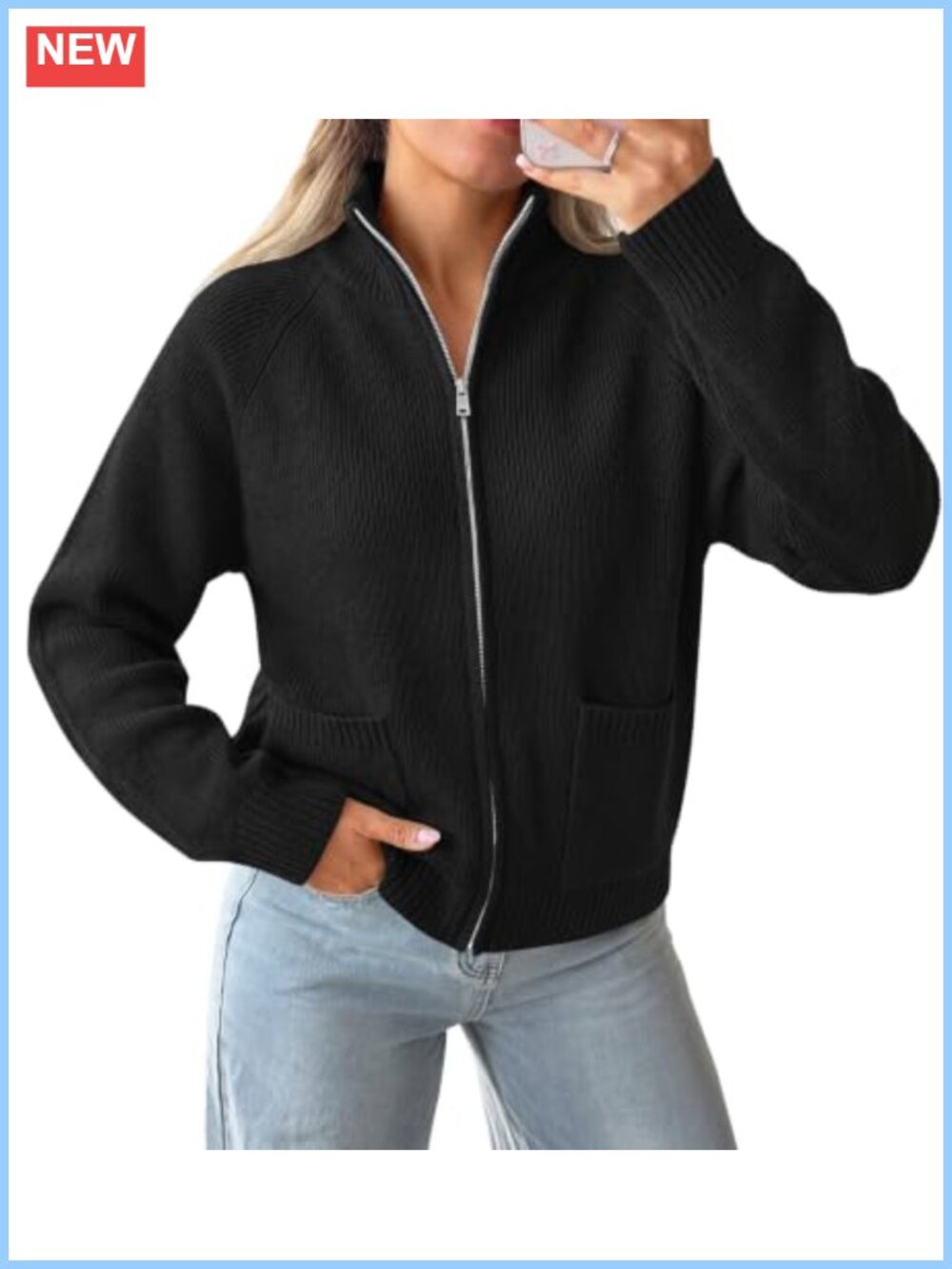 PRETTYGARDEN Womens Zip Up Cardigan Sweaters with Pockets Fall Jackets